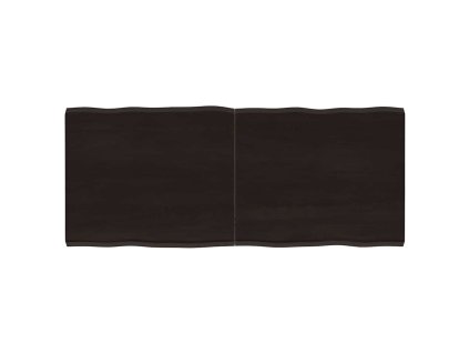 Stolní deska tmavě hnědá 120x50x(2-4)cm ošetřený dub živá hrana 364024