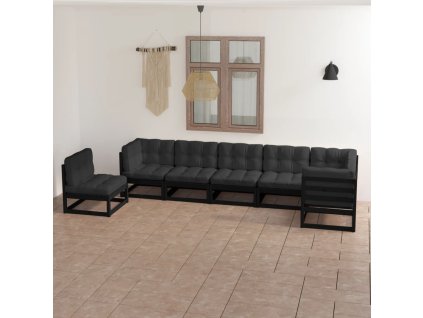 7dílná zahradní sedací souprava s poduškami masivní borovice 3076648