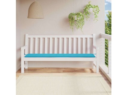 Poduška na zahradní lavici tyrkysová 200x50x4 cm textil 361207