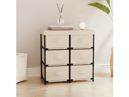 Úložná skříňka se 6 zásuvkami 55 x 29 x 55 cm krémová ocel 337258