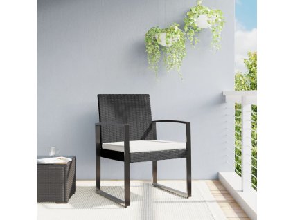 Zahradní jídelní židle 2 ks černé PP ratan 360203