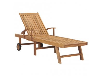 Zahradní lehátko masivní teak 48015