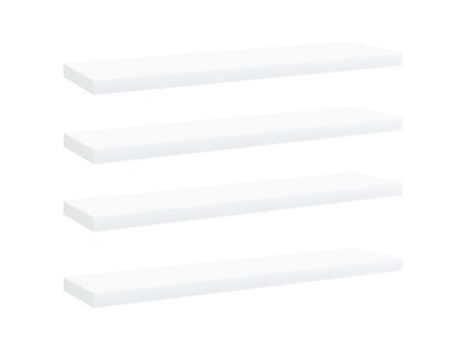 Police na knihy 4 ks bílé 40 x 10 x 1,5 cm kompozitní dřevo 805122