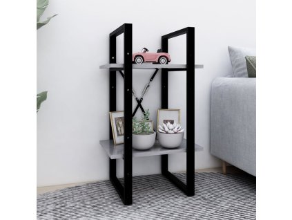 Knihovna se 2 policemi betonově šedá 40 x 30 x 70 cm kompozit 806411