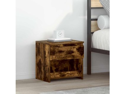 Noční stolek kouřový dub 40 x 30 x 39 cm kompozitní dřevo 815129