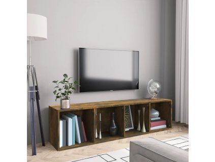 Knihovna / TV skříňka kouřový dub 143x30x36 cm kompozitní dřevo 815270