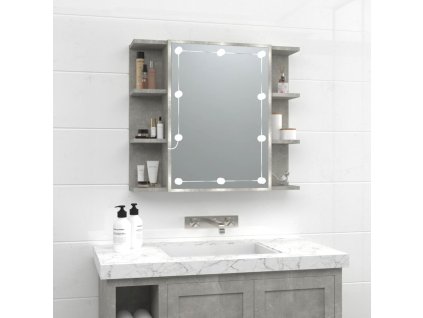 Zrcadlová skříňka s LED betonově šedá 70 x 16,5 x 60 cm 808877
