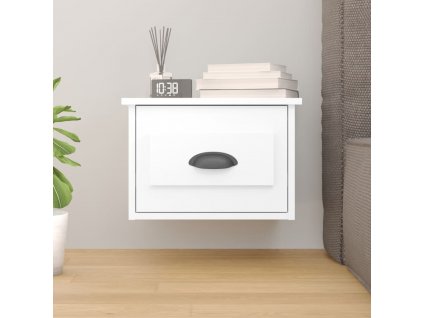 Nástěnný noční stolek bílý 41,5 x 36 x 28 cm 816376
