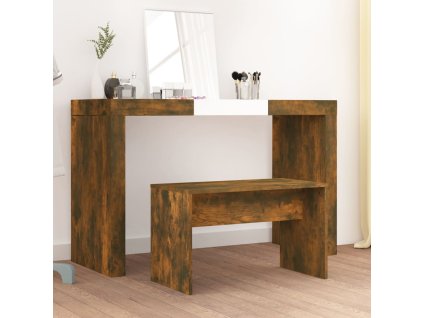 Stolička k toaletnímu stolku kouřový dub 70x35x45 cm kompozit 820523
