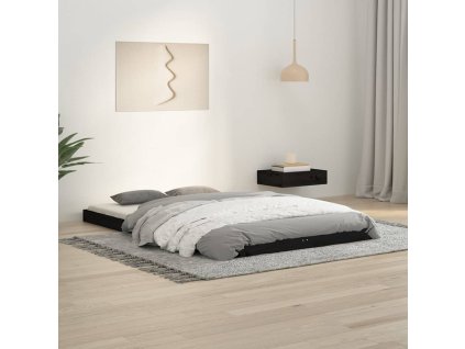 Rám postele černý 120 x 190 cm Small Double masivní borovice 823478