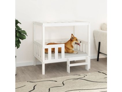 vidaXL Pelíšek pro psy bílý 95,5x73,5x90 cm masivní borovice 822383