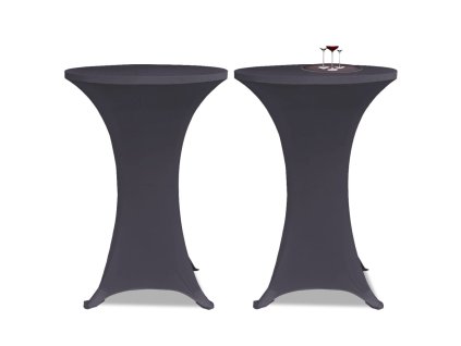 Strečový návlek na stůl 2 ks 80 cm antracitový 131430