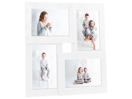 Kolážový fotorámeček na 4 obrázky (10 x 15 cm) bílý MDF 332772