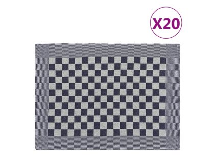 Kuchyňské utěrky 20 ks modré a bílé 50 x 70 cm bavlna 136280