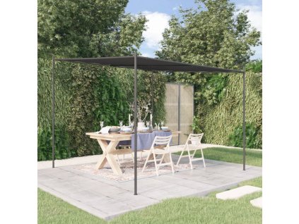 Stříška antracitová 3 x 3 m 180 g/m² textil a ocel 362462