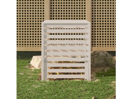Kompostér bílý 82,5 x 82,5 x 99,5 cm masivní borové dřevo 823816