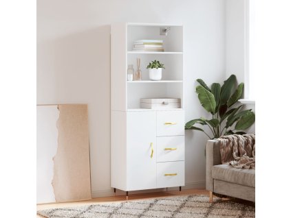 Skříň highboard bílá 69,5 x 34 x 180 cm kompozitní dřevo 3189421