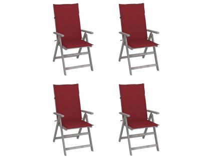 Zahradní polohovací židle s poduškami 4 ks masivní akácie 3065386