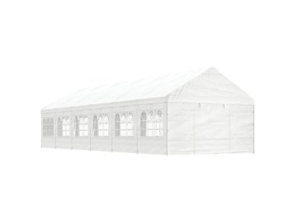 Altán se střechou bílý 13,38 x 4,08 x 3,22 m polyethylen 3155490