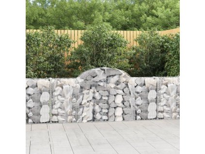 Klenuté gabionové koše 10ks 200x30x80/100 cm pozinkované železo 3146097