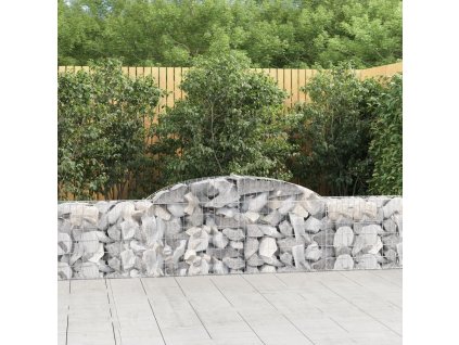 Klenuté gabionové koše 12 ks 300x30x60/80 cm pozinkované železo 3146495