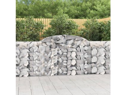 Klenuté gabionové koše 12ks 300x30x100/120cm pozinkované železo 3146531