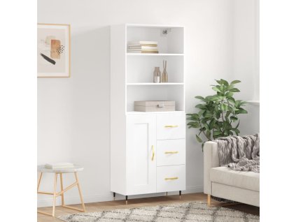 Skříň highboard bílá 69,5 x 34 x 180 cm kompozitní dřevo 3189997