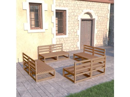 8dílná zahradní sedací souprava medově hnědá masivní borovice 3075272