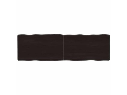 Stolní deska tmavě hnědá 140x40x(2-4)cm ošetřený dub živá hrana 364028