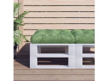 Poduška na palety vzor listů 60 x 60 x 12 cm textil 360466