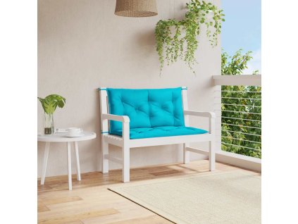 Podušky na zahradní lavici 2 ks tyrkysové 100x50x7 cm textil 361677