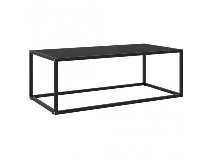 Konferenční stolek černý s černým sklem 100 x 50 x 35 cm 322880