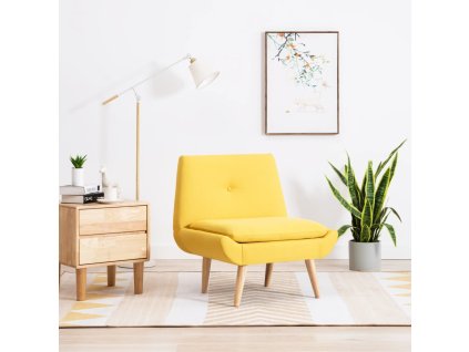 Křeslo žluté textil 246986
