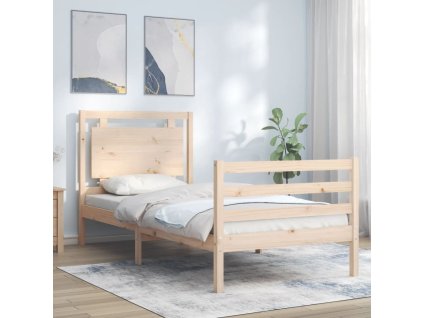Rám postele s čelem 100 x 200 cm masivní dřevo 3194041