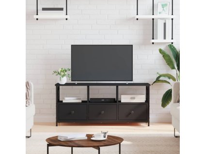 TV skříňka černá 102 x 33 x 45 cm kompozitní dřevo a železo 831788