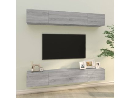 Nástěnné TV skříňky 4 ks šedé sonoma 100 x 30 x 30 cm 3114196