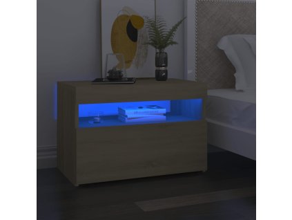 Noční stolky s LED osvětlením 2 ks dub sonoma 60 x 35 x 40 cm 3082781