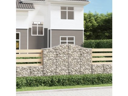 Klenuté gabionové koše 14ks 200x50x140/160cm pozinkované železo 3145694