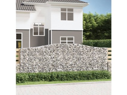 Klenuté gabionové koše 6 ks 400x50x140/160cm pozinkované železo 3145986