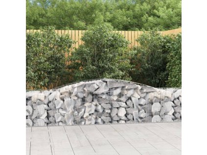 Klenuté gabionové koše 15 ks 400x50x60/80 cm pozinkované železo 3146979