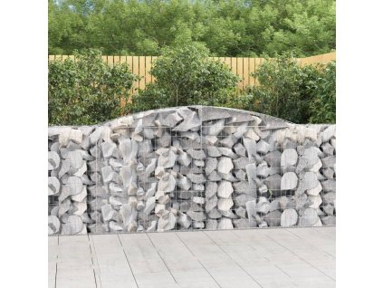 Klenuté gabionové koše 4 ks 400x50x100/120cm pozinkované železo 3146998