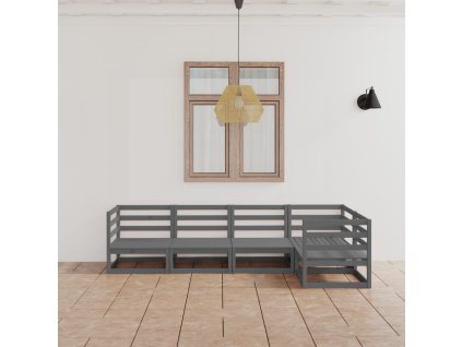 5dílná zahradní sedací souprava šedá masivní borovice 3075556