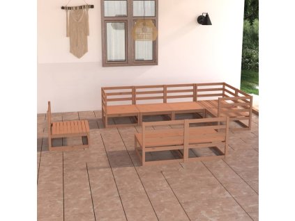 8dílná zahradní sedací souprava medově hnědá masivní borovice 3075627