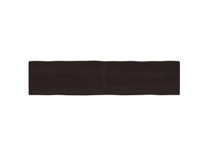 Stolní deska tmavě hnědá 220x50x(2-6)cm ošetřený dub živá hrana 364055