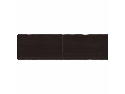 Stolní deska tmavě hnědá 140x40x(2-6)cm ošetřený dub živá hrana 364029