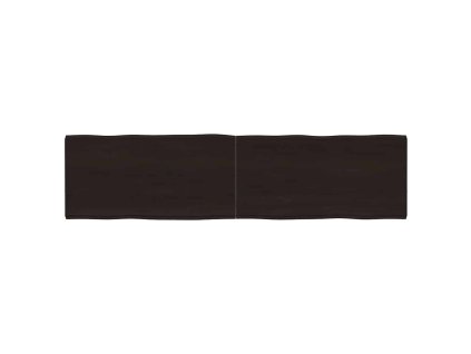 Stolní deska tmavě hnědá 160x40x(2-4)cm ošetřený dub živá hrana 364034