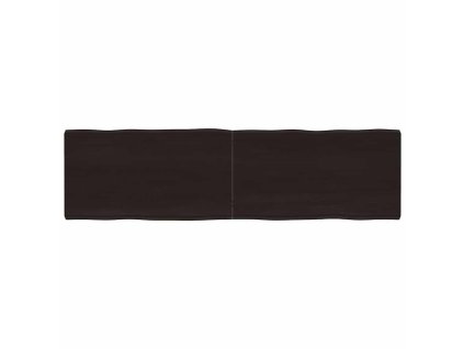 Stolní deska tmavě hnědá 180x50x(2-6)cm ošetřený dub živá hrana 364043