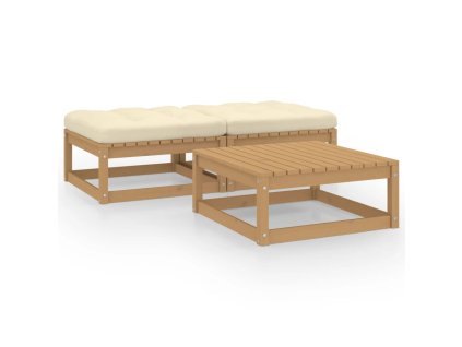 3dílná zahradní sedací souprava s poduškami masivní borovice 3076287