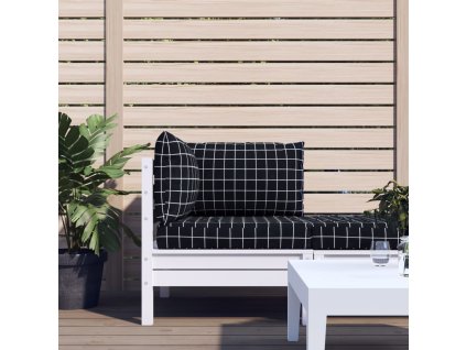 Podušky na nábytek z palet 3 ks černé kostkovaný vzor oxford 361786