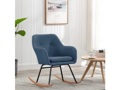 Houpací křeslo modré textil 289531